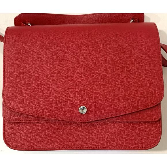 NWOT ELIZABETH AND JAMES Red Leather Crossbody/Shoulder/Top-Handle Bag - $495 - Picture 4 of 14